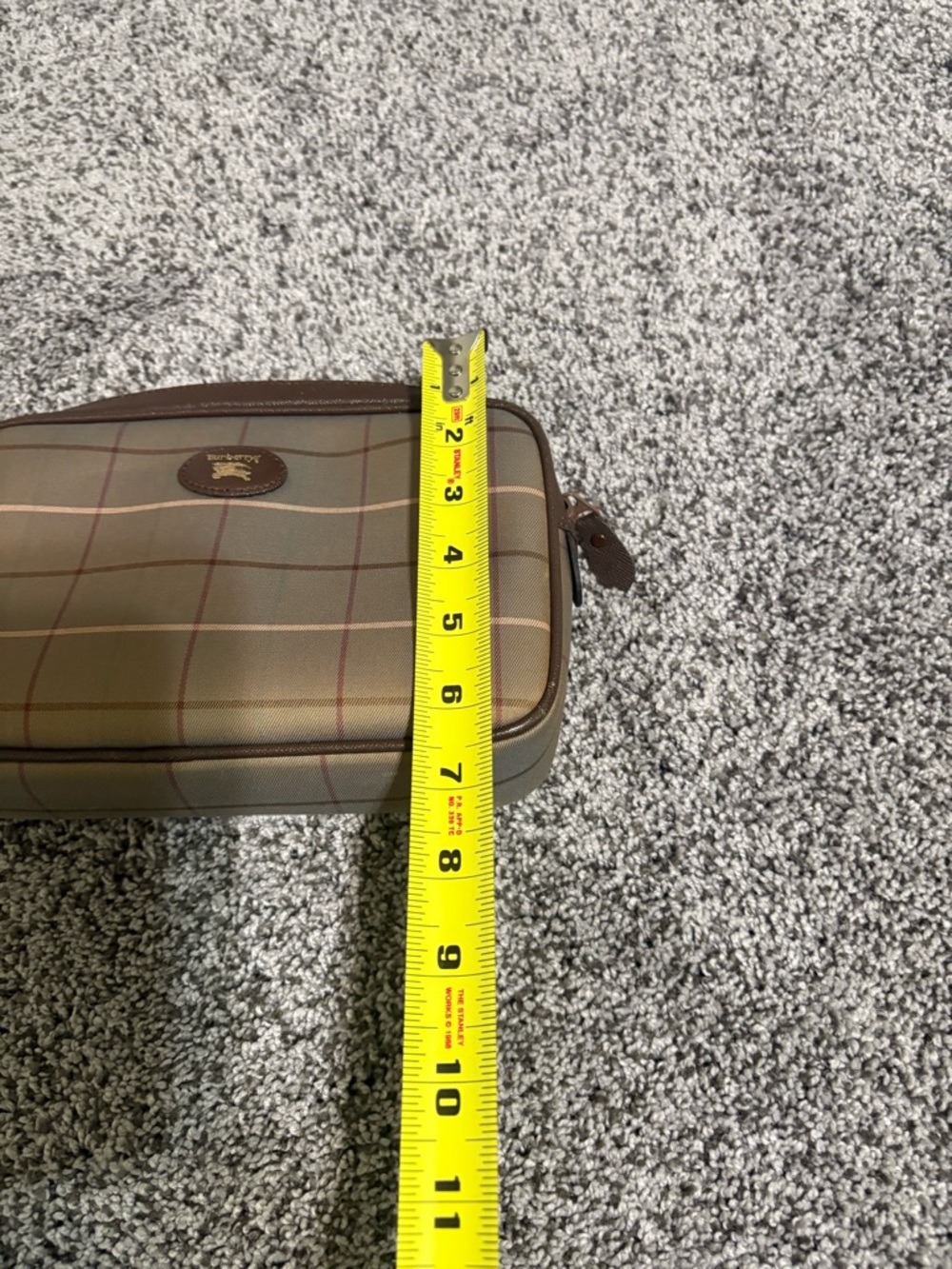 Vintage Burberrys Brown Plaid Wristlet Clutch/Cosmetic Bag - Picture 8 of 17